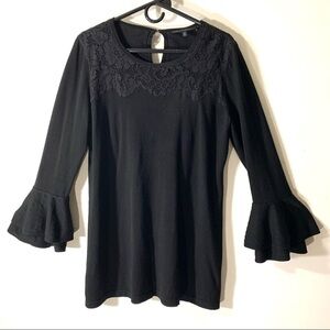 WHBM Back Bell Sleeve Lace Sweater Tunic Dress